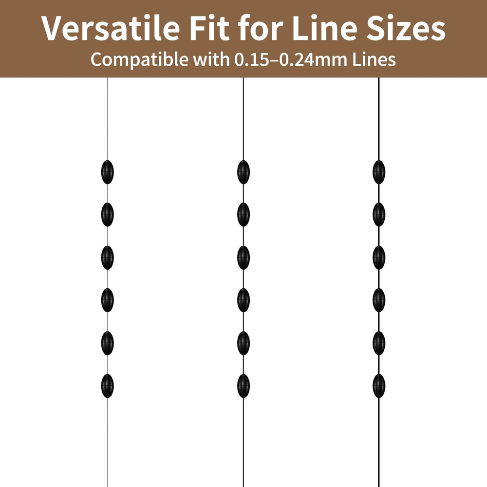 Size S bobber stops for lines 0.15–0.24 mm