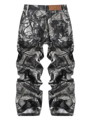 KGYA Men's camo cargo pants back detail showing pockets and fit