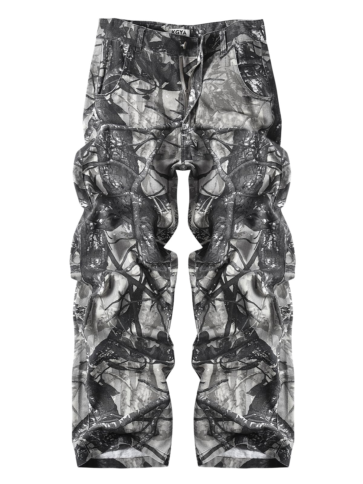 KGYA Men's Camo Cargo Pants front view for versatile daily wear