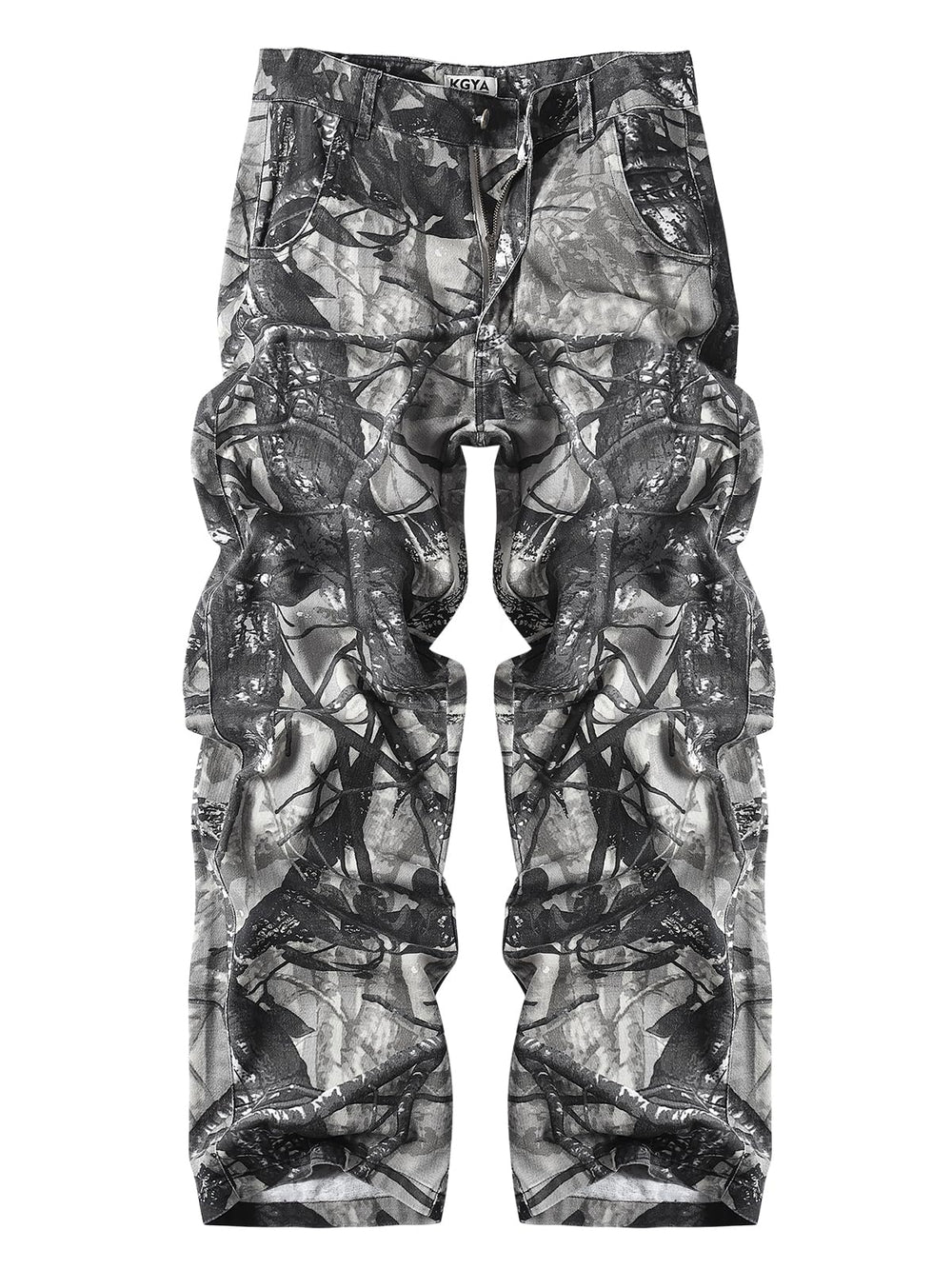 KGYA Men's Camo Cargo Pants front view for versatile daily wear