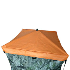 KHAMPA blaze orange cap cover protects gear in rugged field use.