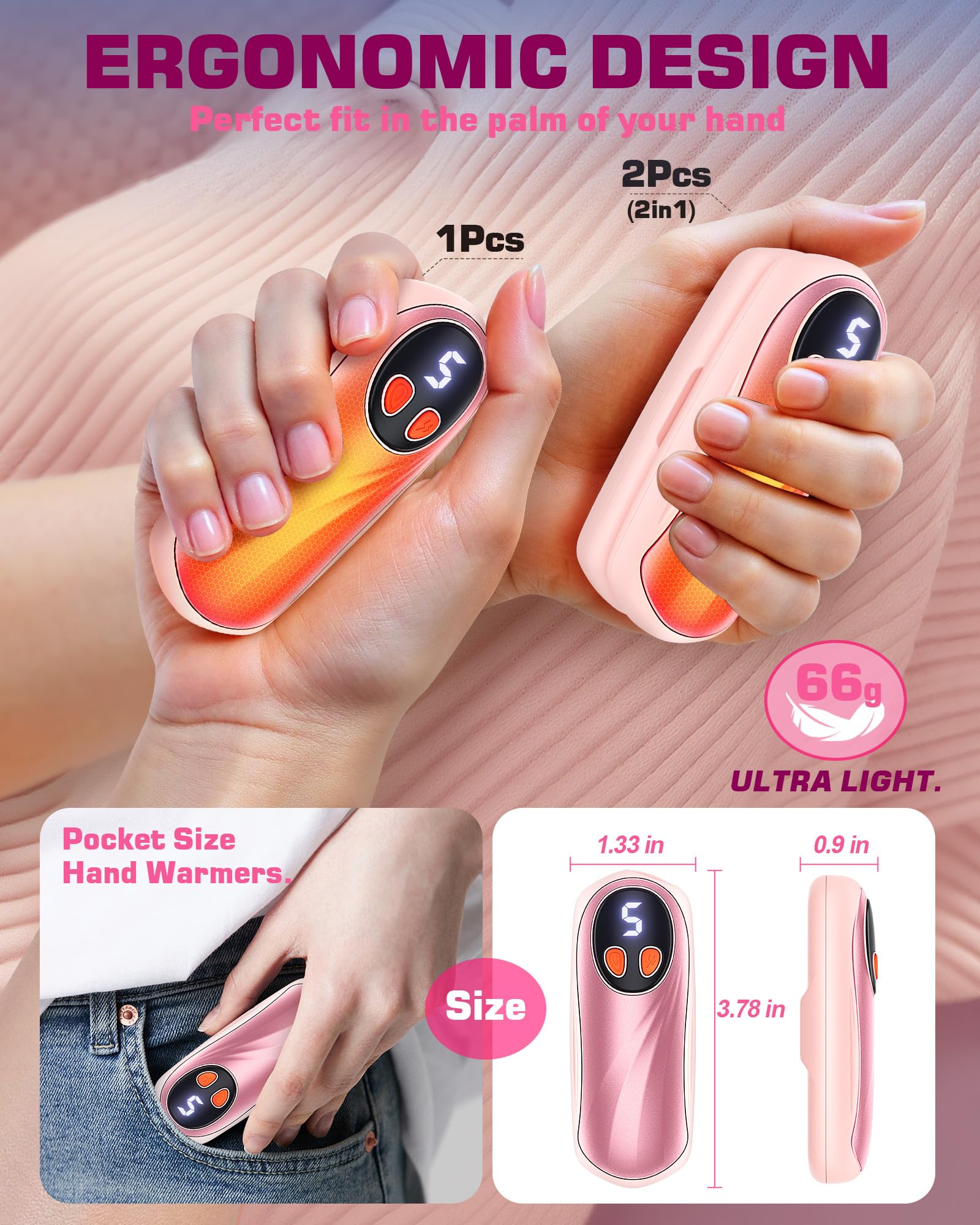 KILeap hand warmers packaged view highlights easy charging and long-lasting warmth