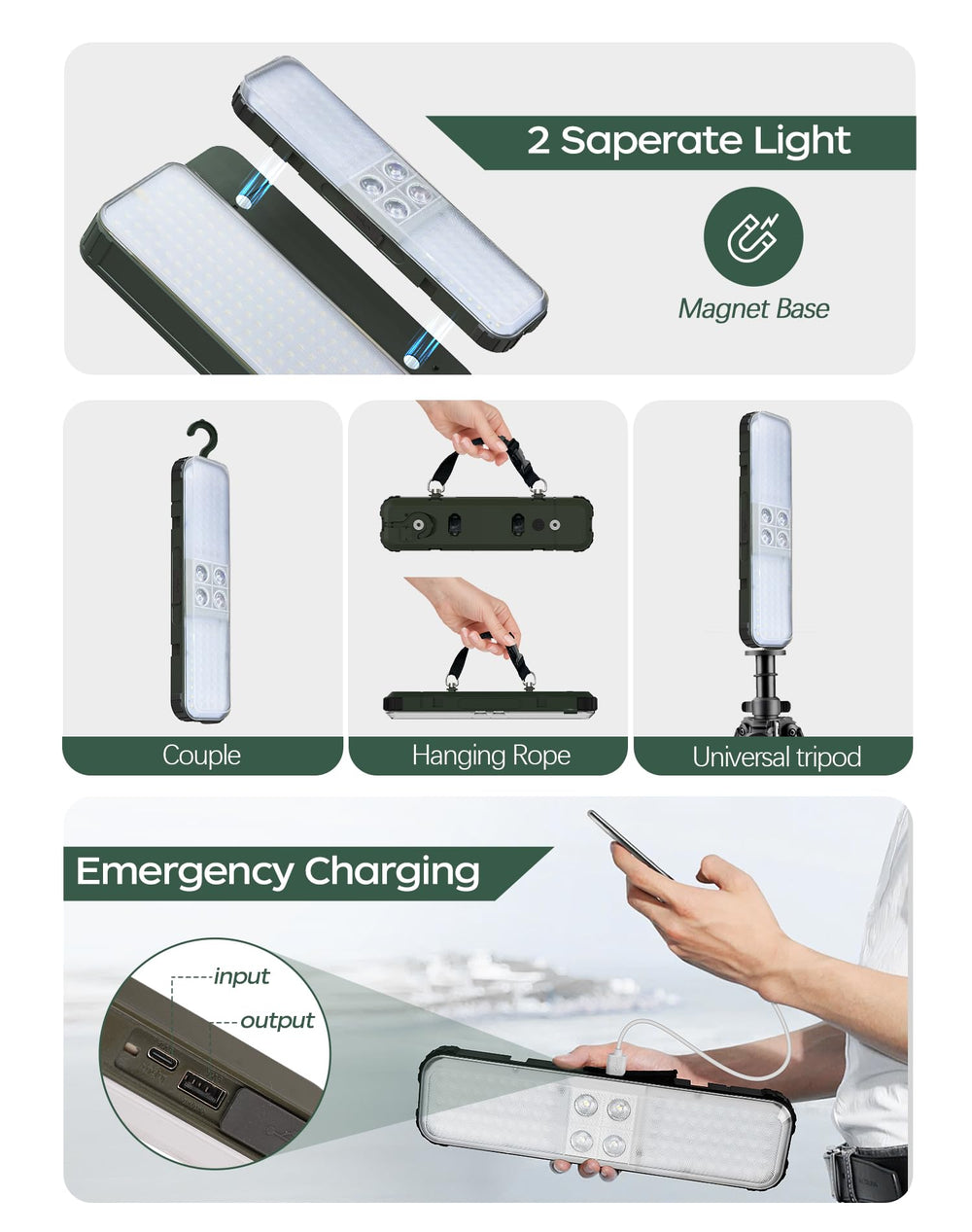 KIALUSH 15000mAh battery offers long-lasting lighting in outdoor scenes
