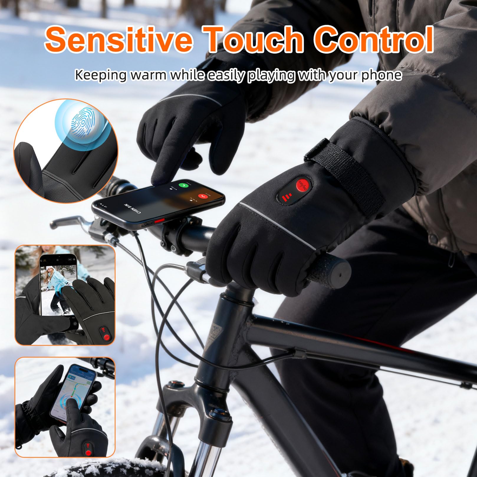 Kibuhain heated gloves touchscreen-friendly design for on-the-go device use.