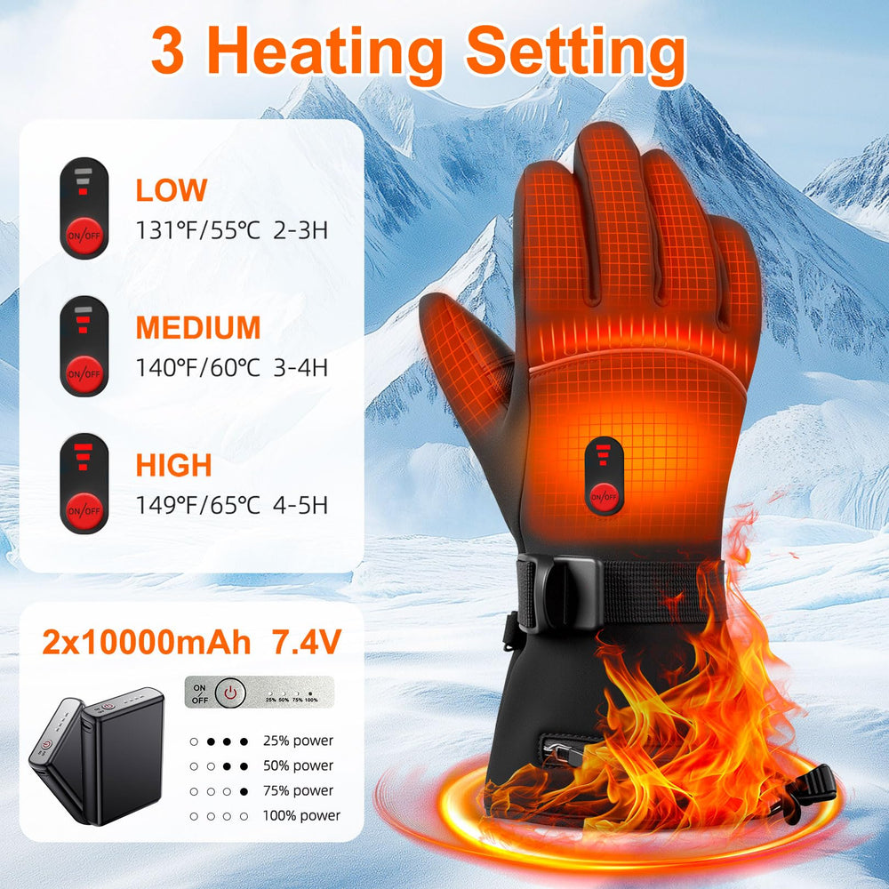 Kibuhain heated gloves windproof nylon shell shields hands in cold conditions.
