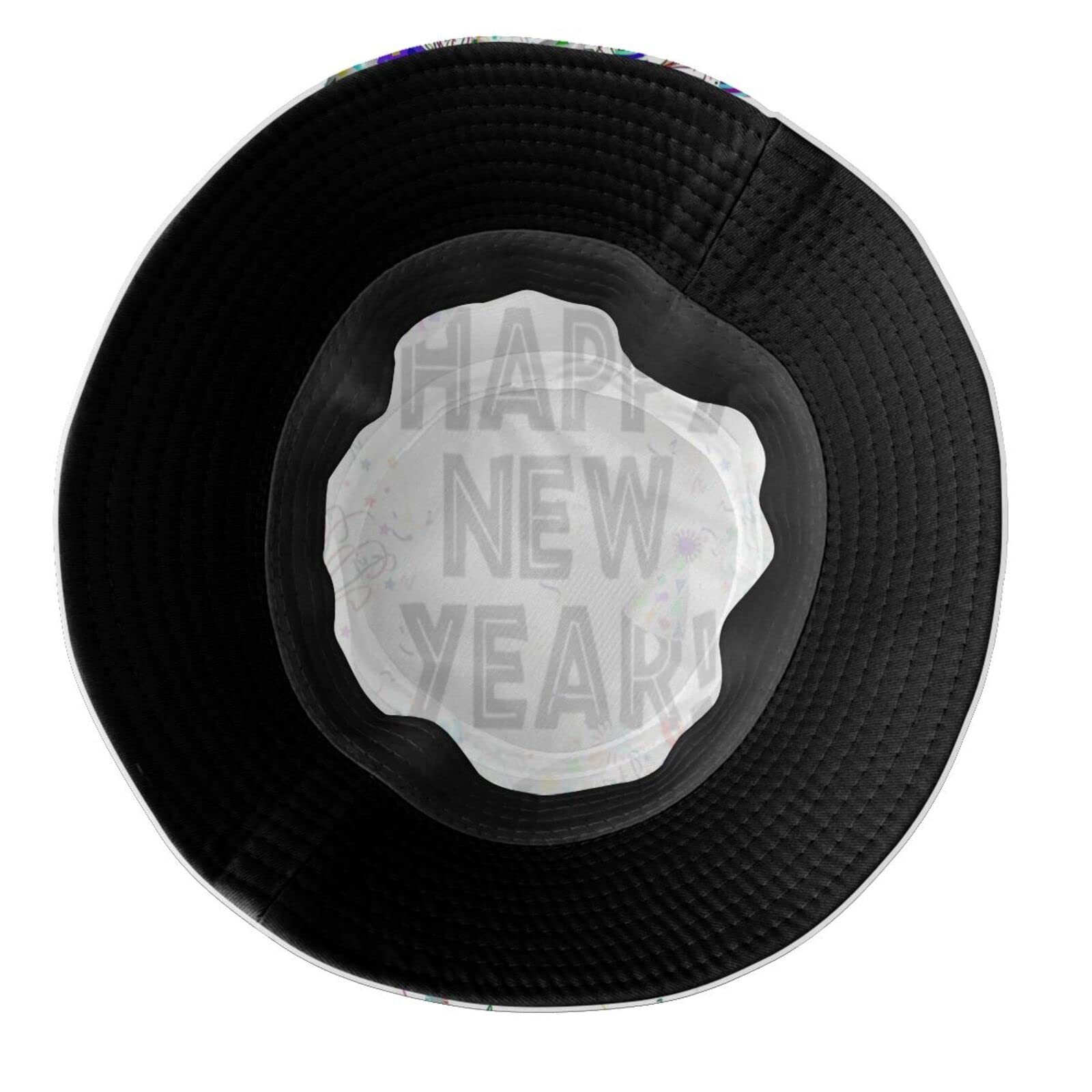 Kicoyuaz Happy New Year bucket hat back view showing shape