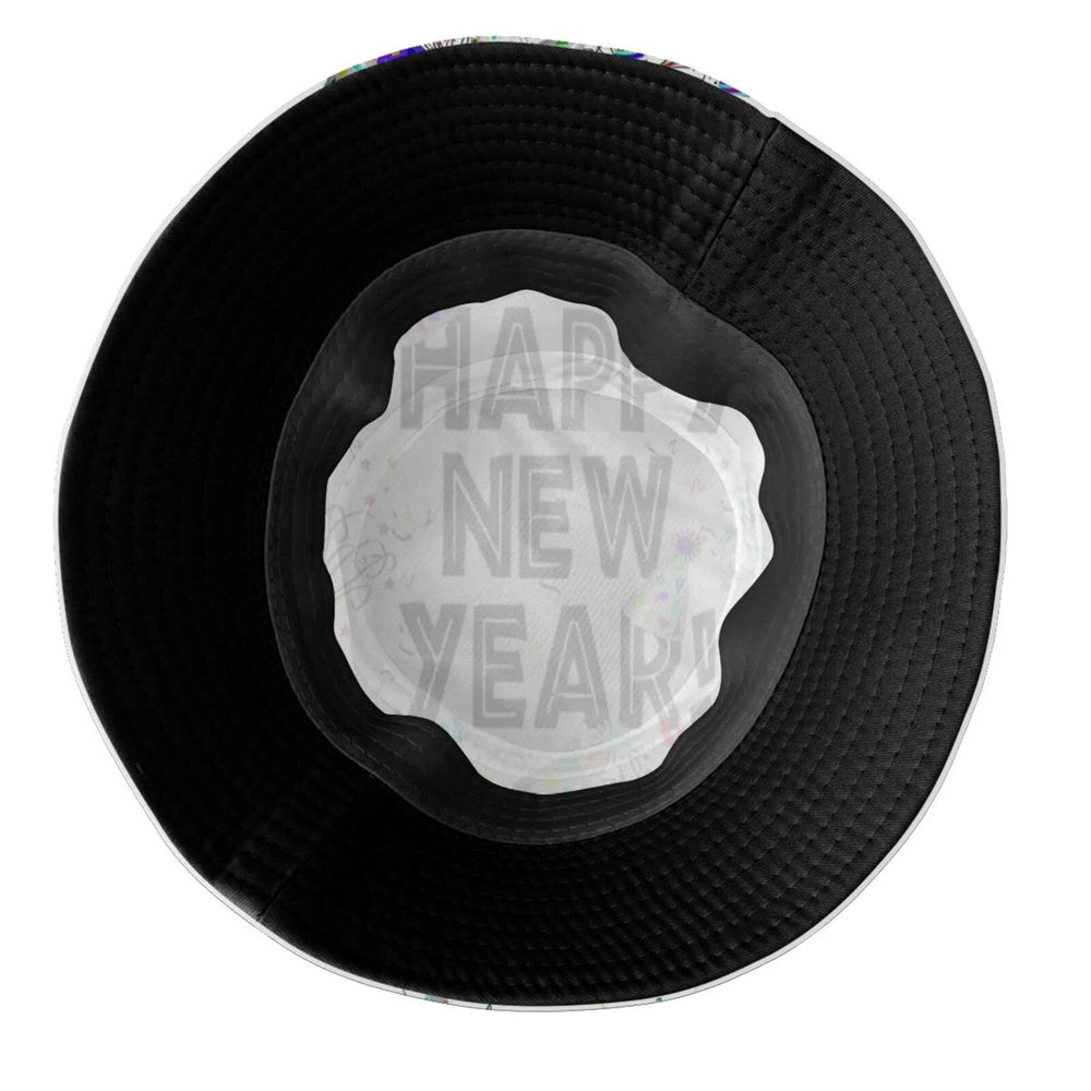 Kicoyuaz Happy New Year bucket hat back view showing shape
