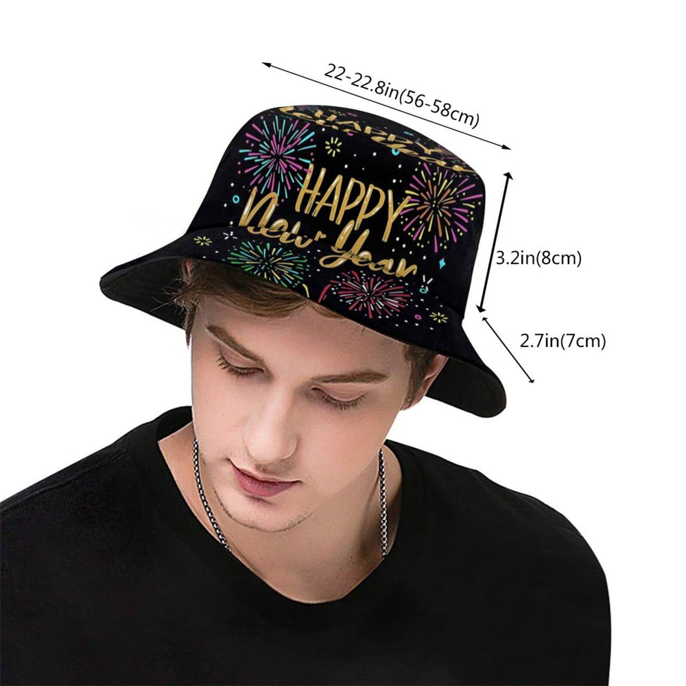 Kicoyuaz Happy New Year bucket hat packable design, easy to stash in a bag