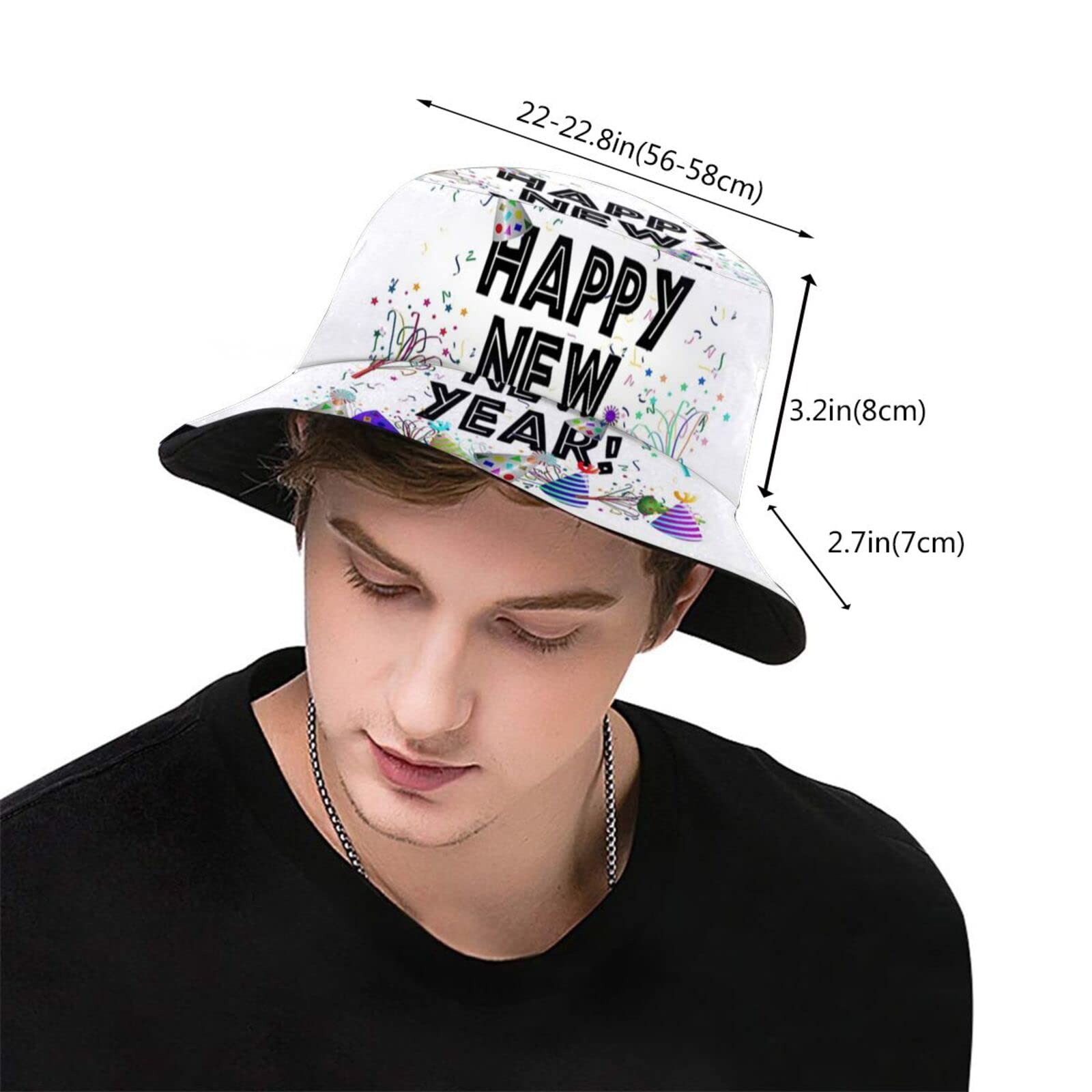 Kicoyuaz Happy New Year bucket hat packable design easy to carry