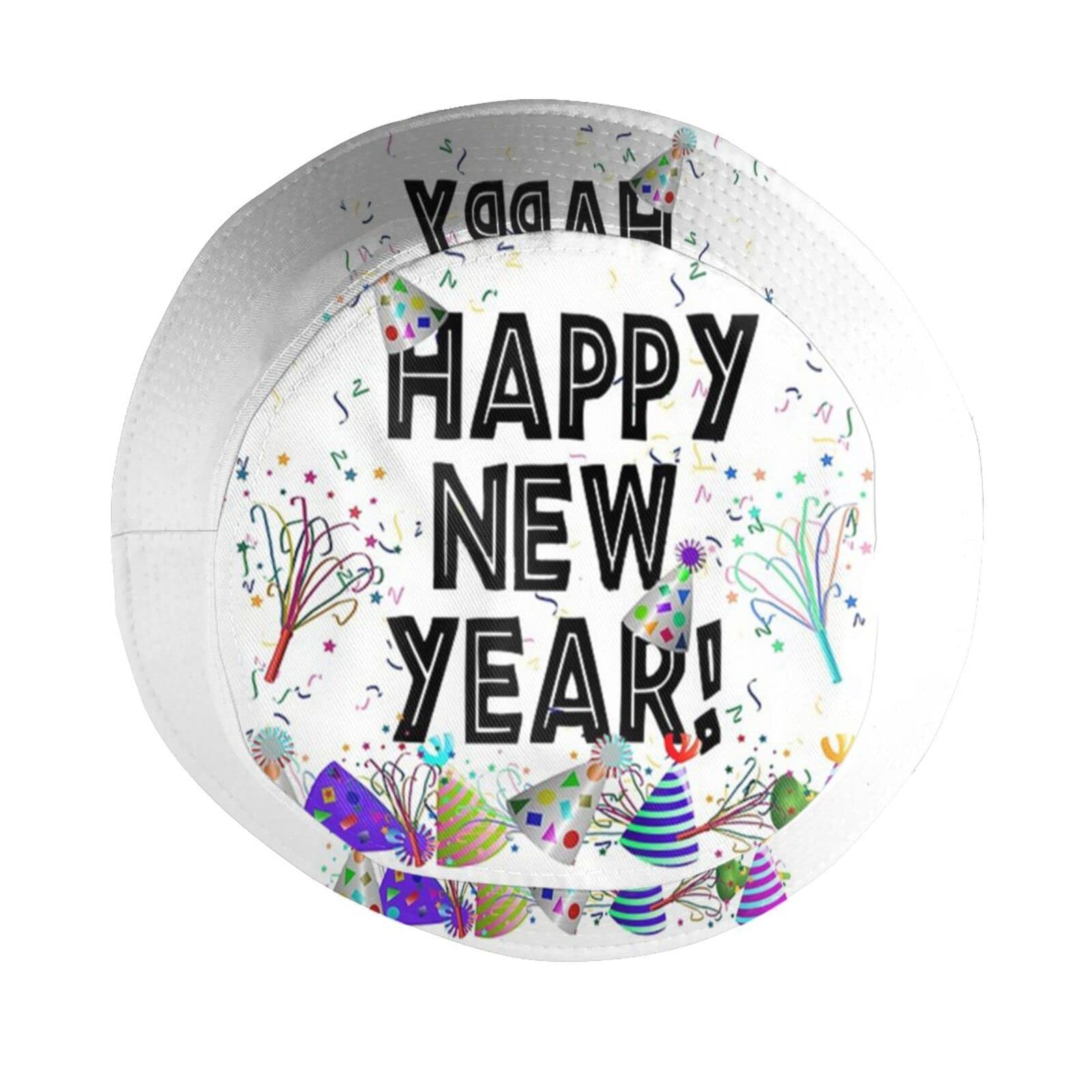 Kicoyuaz Happy New Year bucket hat travel-ready lightweight cap
