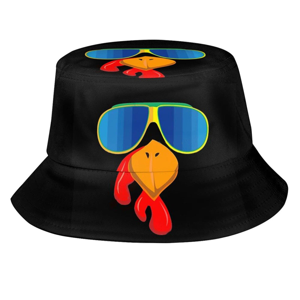 Kicoyuaz Thanksgiving Turkey Bucket Hat front view for stylish sun protection