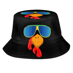 Kicoyuaz Thanksgiving Turkey Bucket Hat front view for stylish sun protection