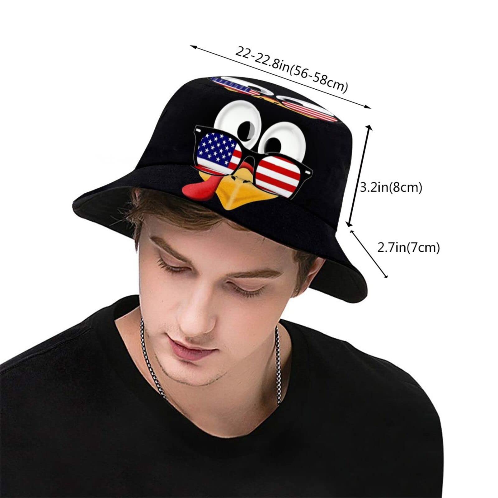Kicoyuaz Thanksgiving Turkey Bucket Hat, packable folded, easy to carry on trips.
