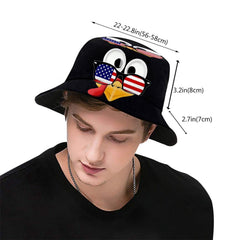 Kicoyuaz Thanksgiving Turkey Bucket Hat, packable folded, easy to carry on trips.