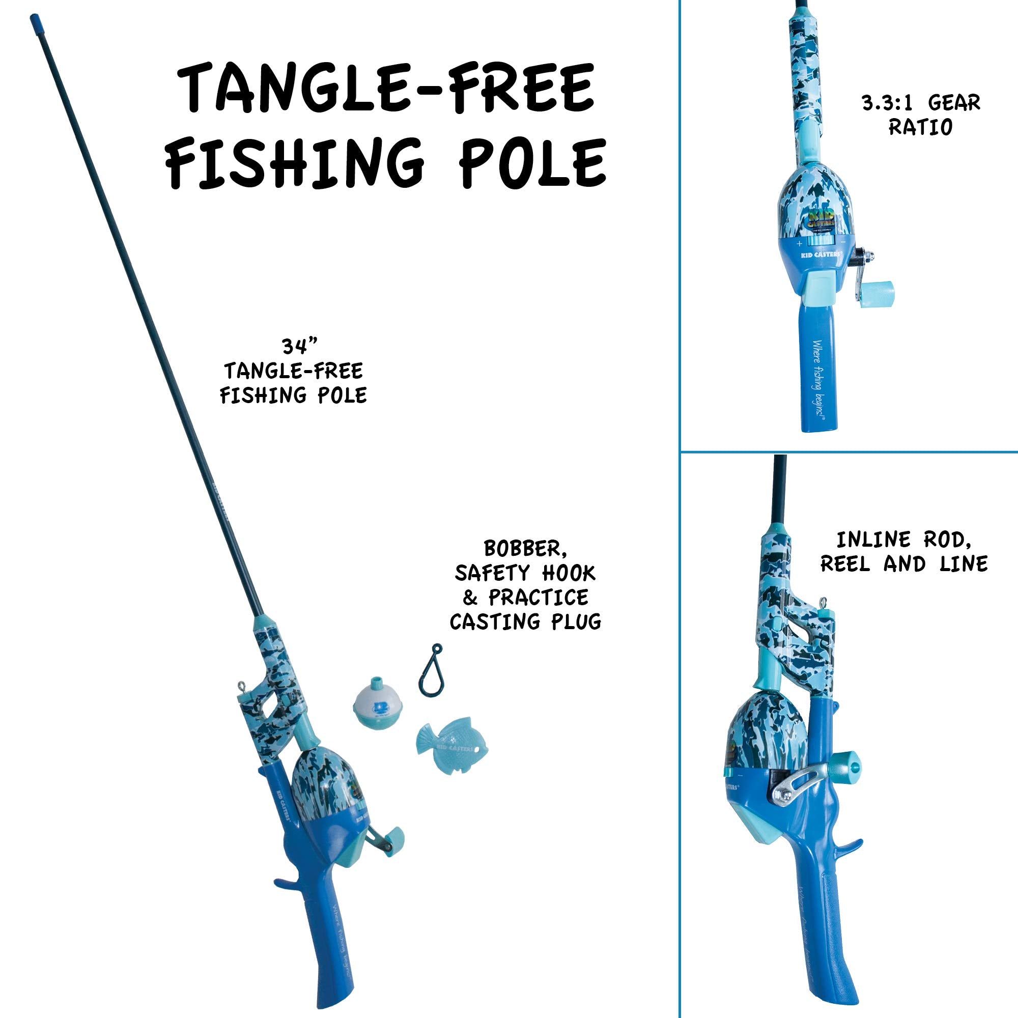 Bobber and pre-spooled 6-lb line on the combo