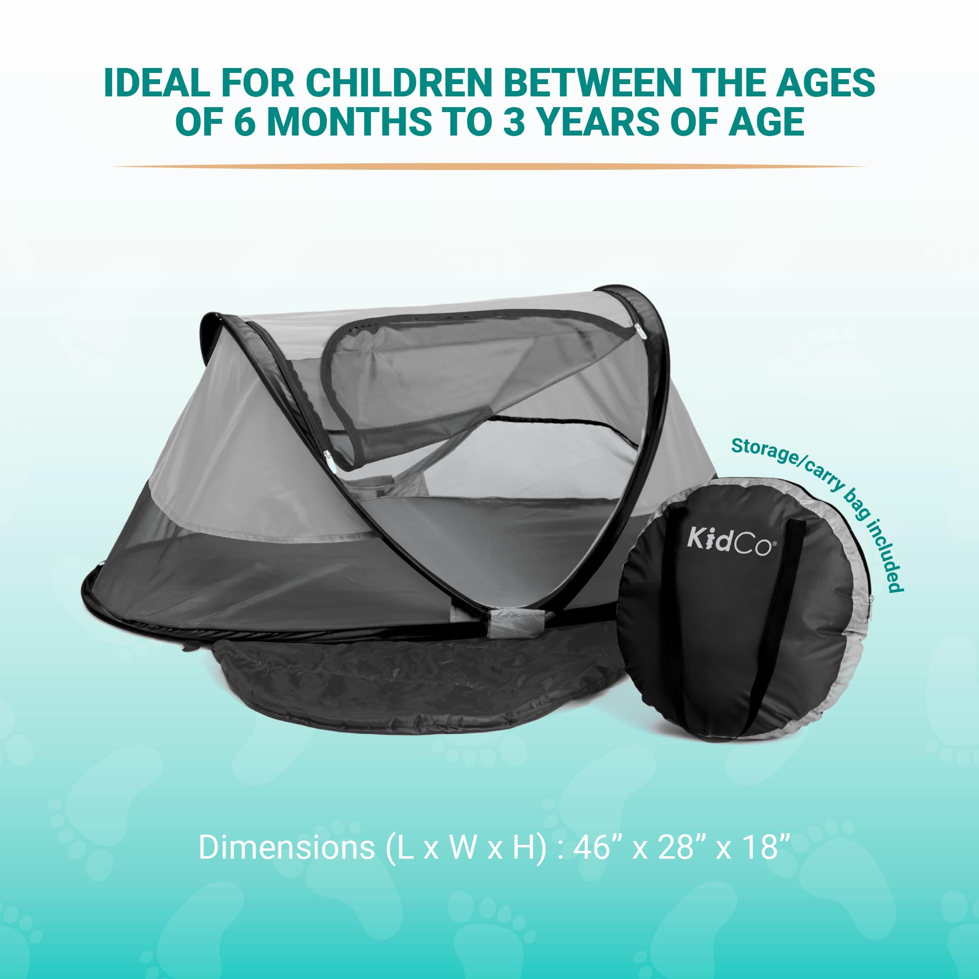 Removable comfort pad in KidCo Peapod for cushioned play