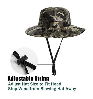 Camo bucket hat for kids boys, front view