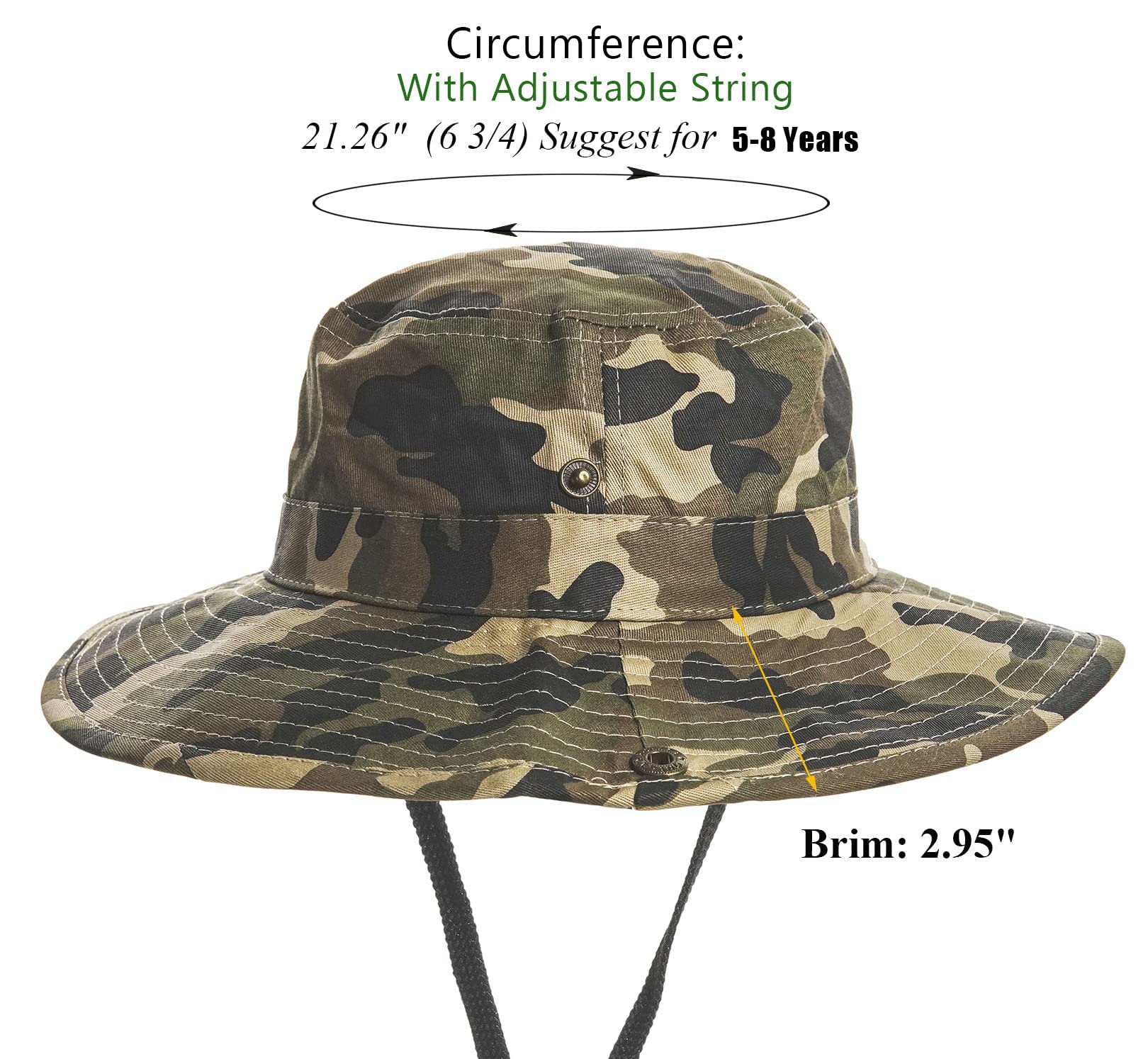 Cotton blend material of kids sun hat