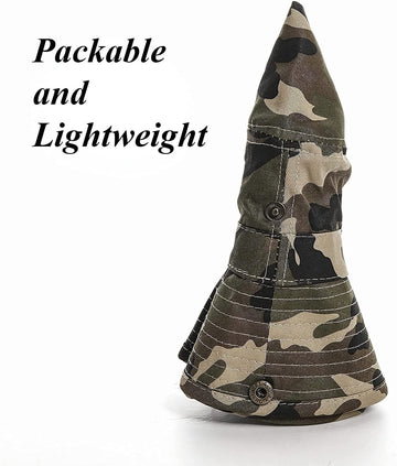 Foldable sun hat packed for travel
