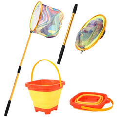 Telescopic kids fishing net with aluminum pole