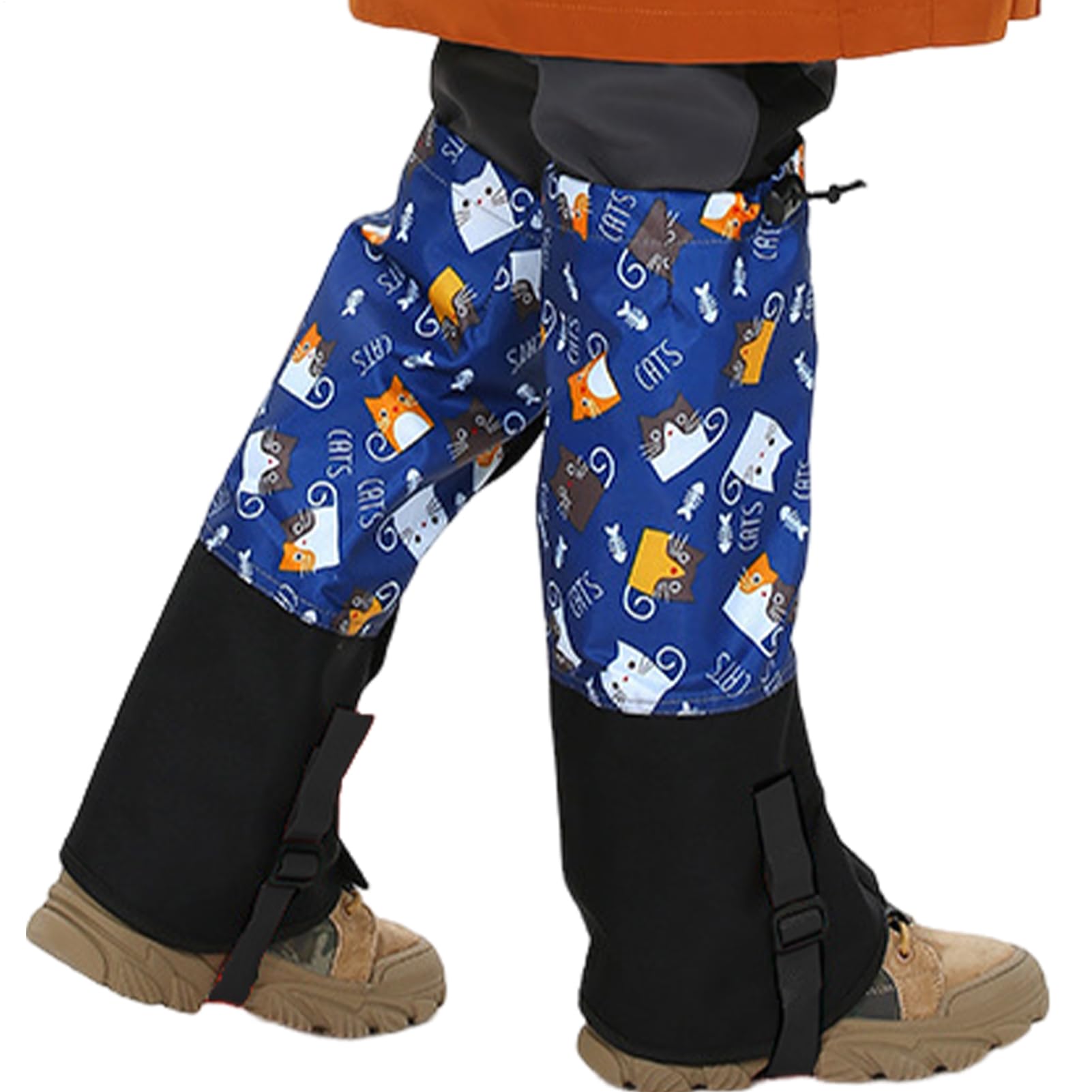 Kids Snowproof Boot Gaiters secure-fit close-up for safety on icy trails.