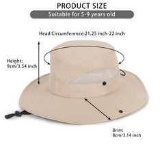 Packable lightweight kids sun hat folded for travel