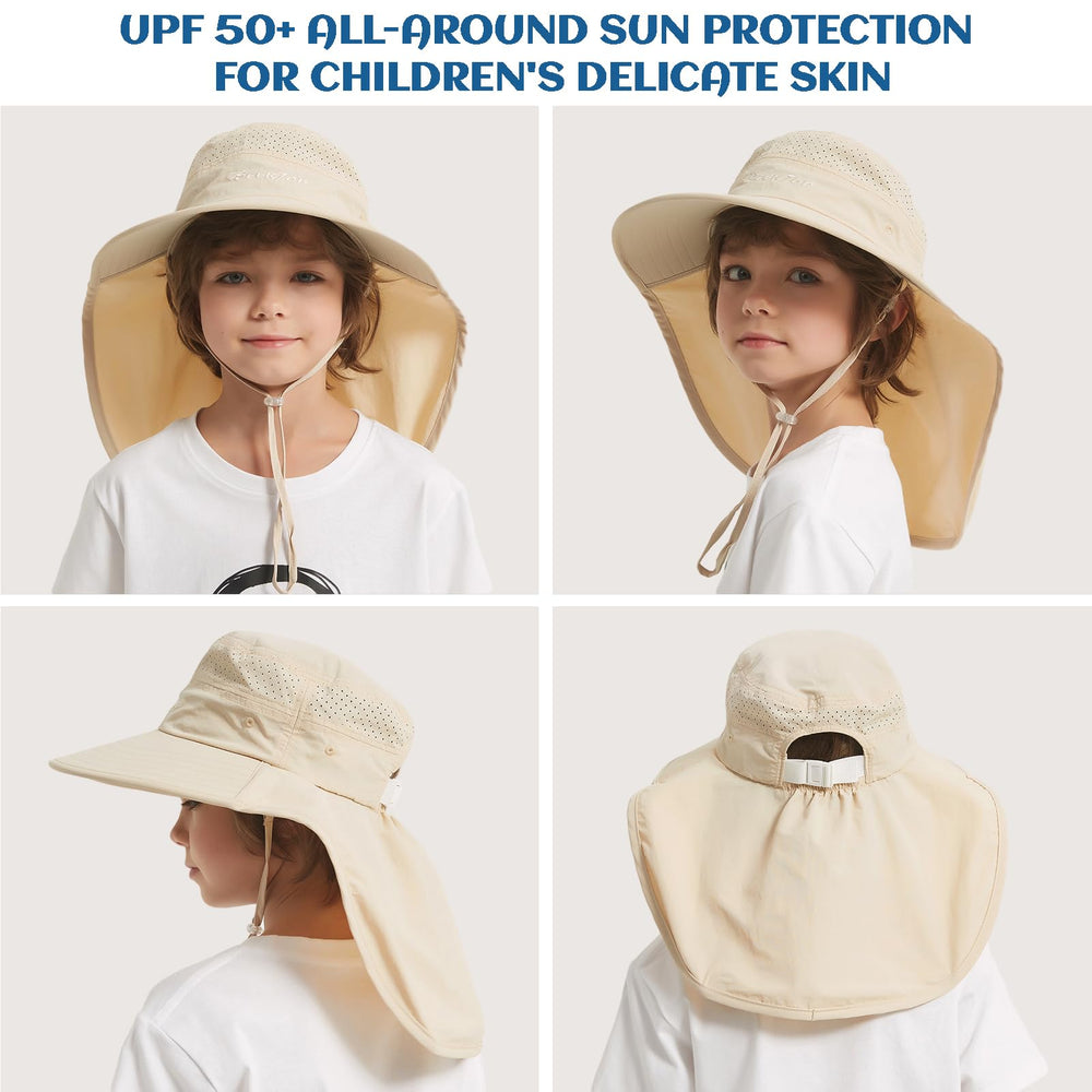 Close-up of UPF 50+ fabric on children's sun hat