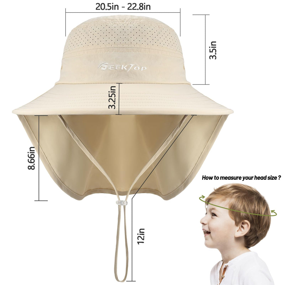 Adjustable chin strap on kids bucket hat