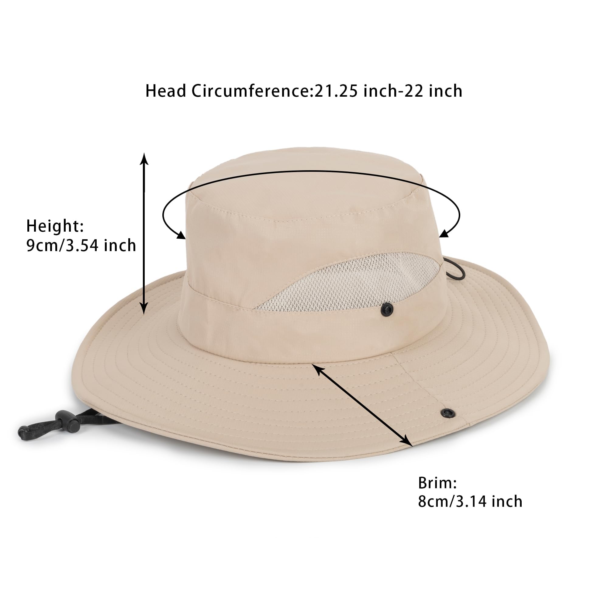 Back view beige sun hat for kids