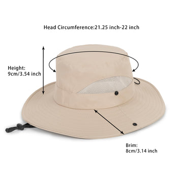 Back view beige sun hat for kids
