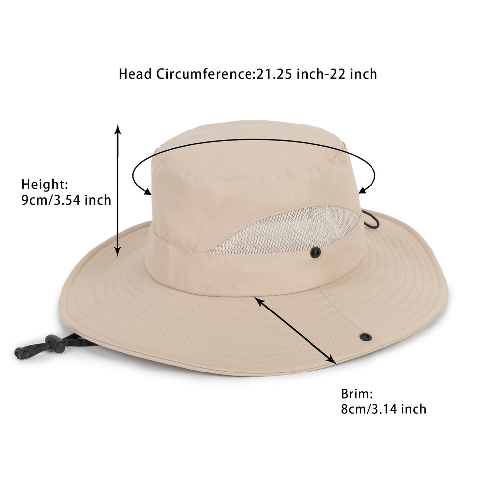 Back view beige sun hat for kids
