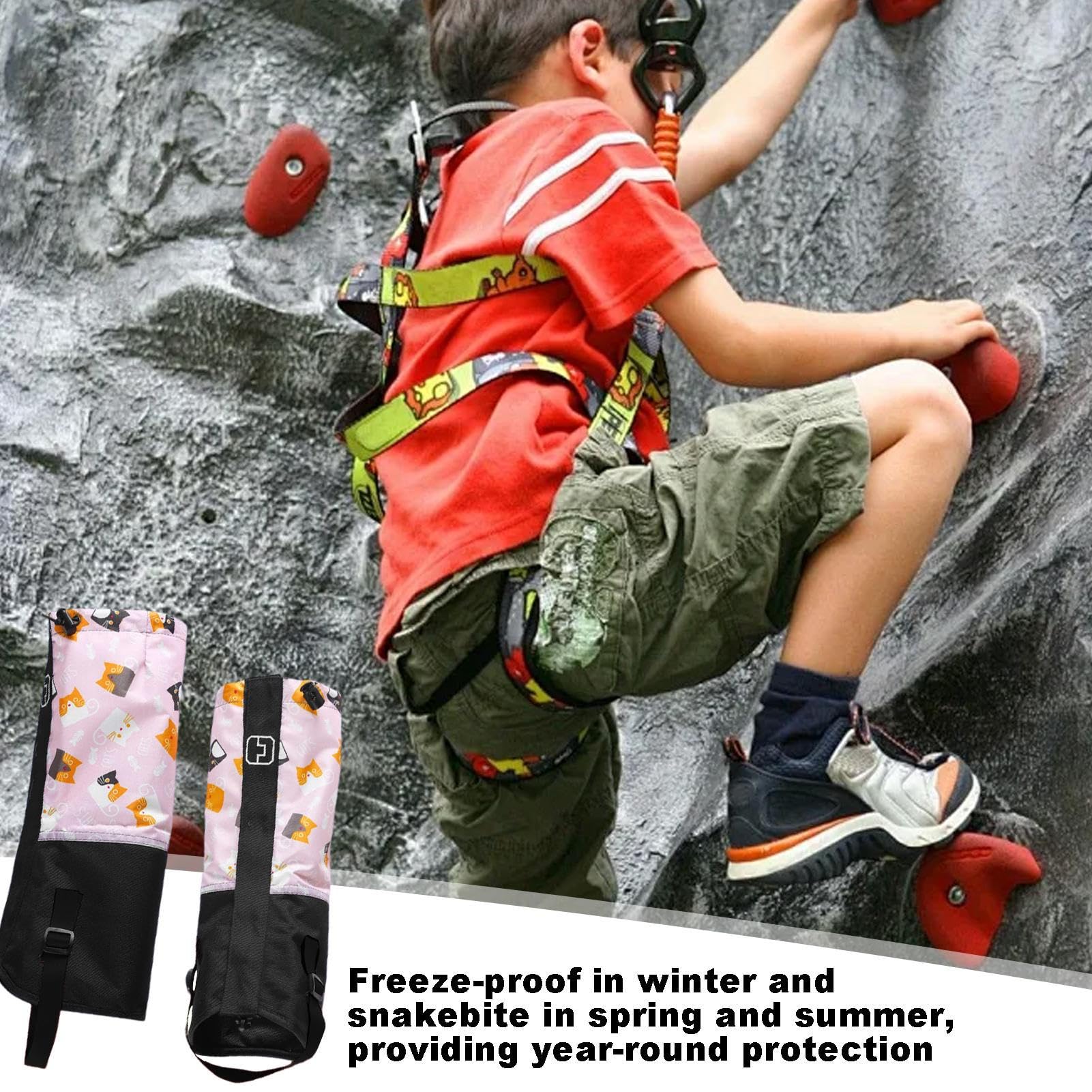Kids Waterproof Leg Gaiters snow set enhances winter fit