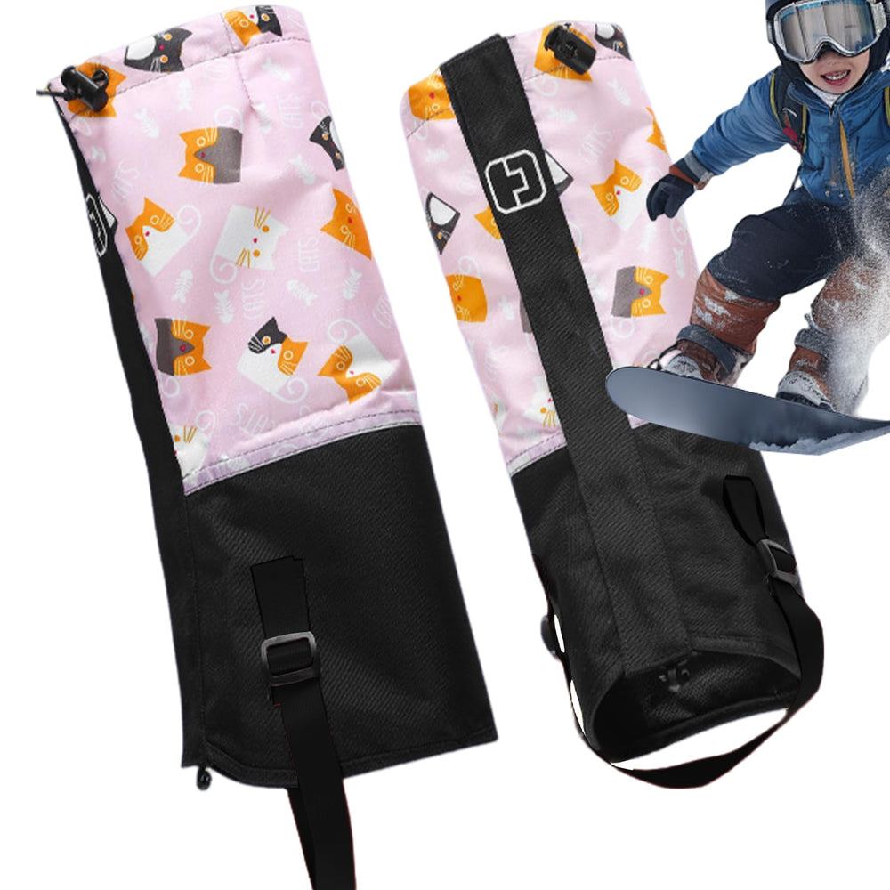 Windproof boot shield design by Kids Waterproof Leg Gaiters keep legs dry
