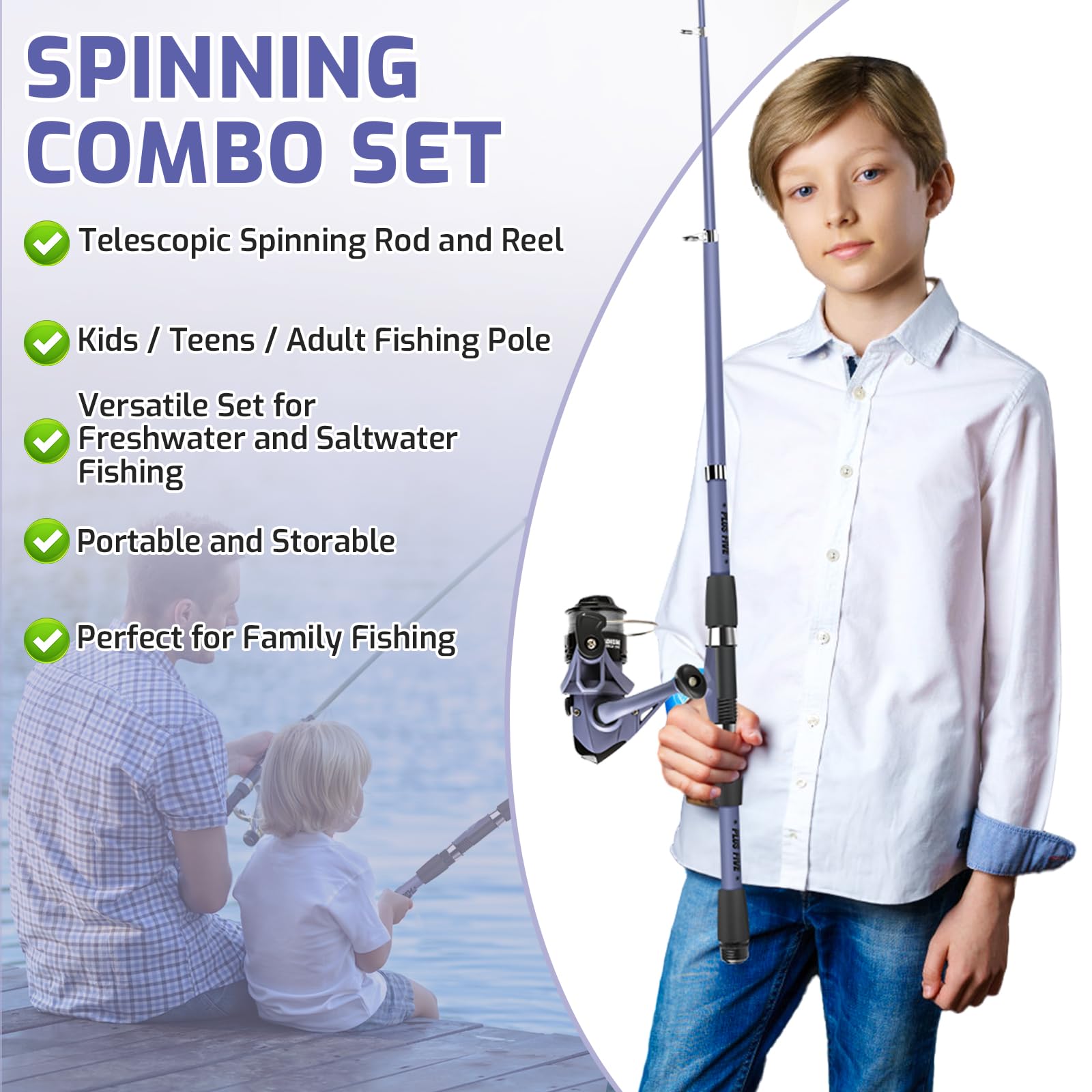 Gift-ready kids fishing pole set for boys and girls
