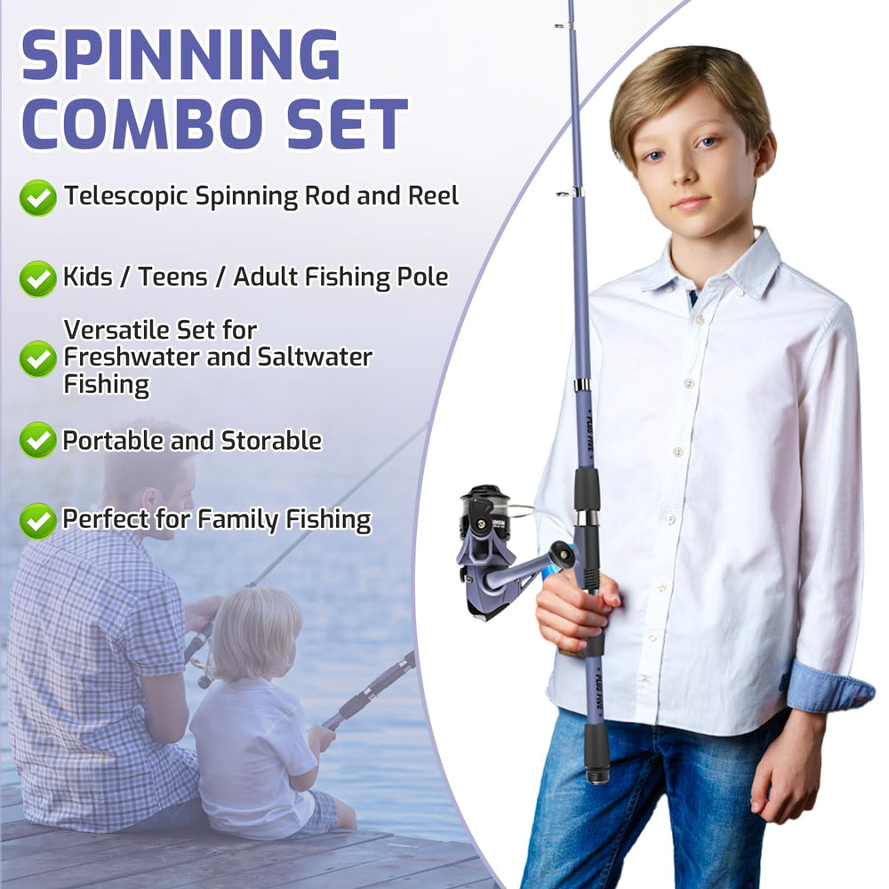 Gift-ready kids fishing pole set for boys and girls