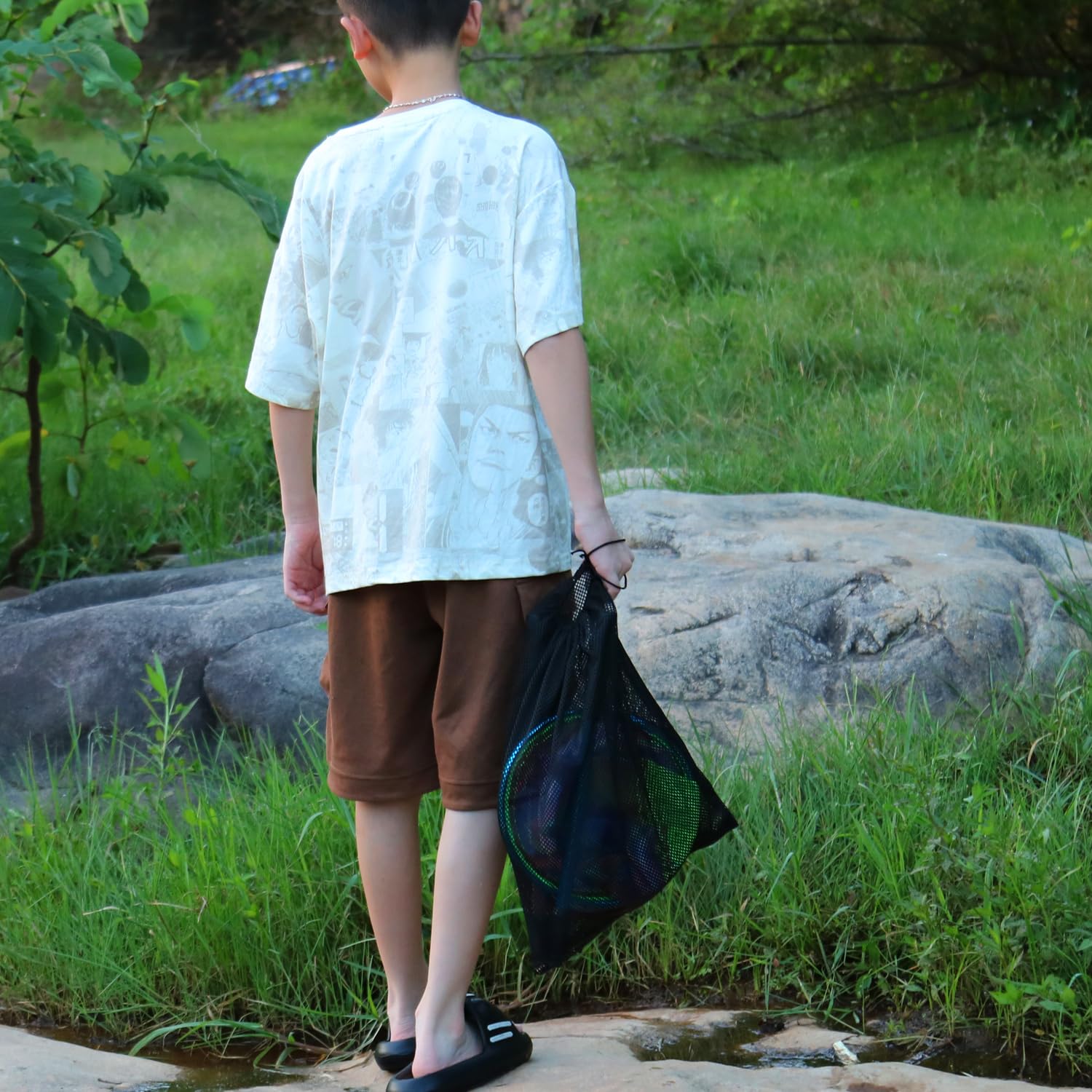 All components of kids fishing net set including two nets and two buckets