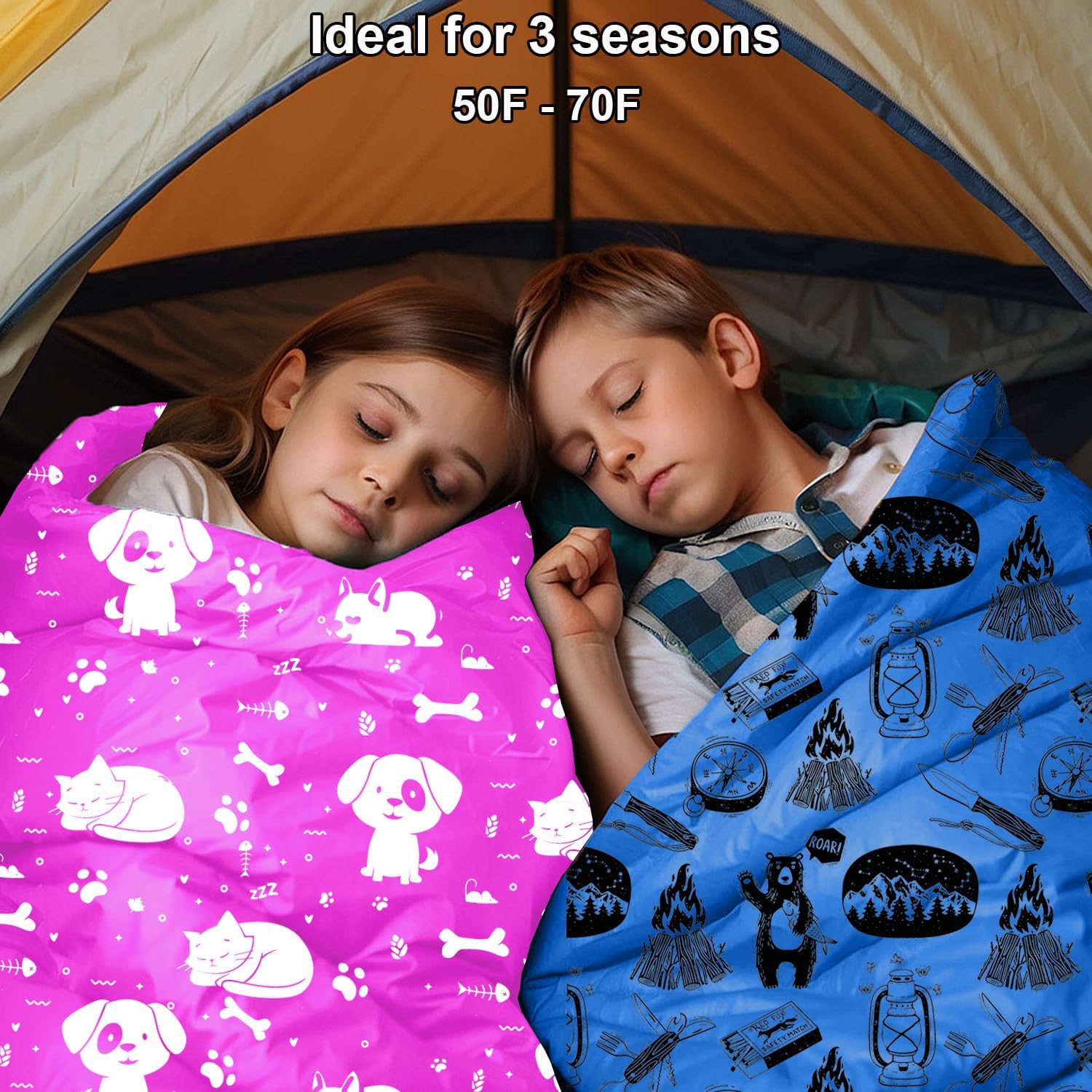 KidzAdventure camping illustrations with forest bear inspiring adventures