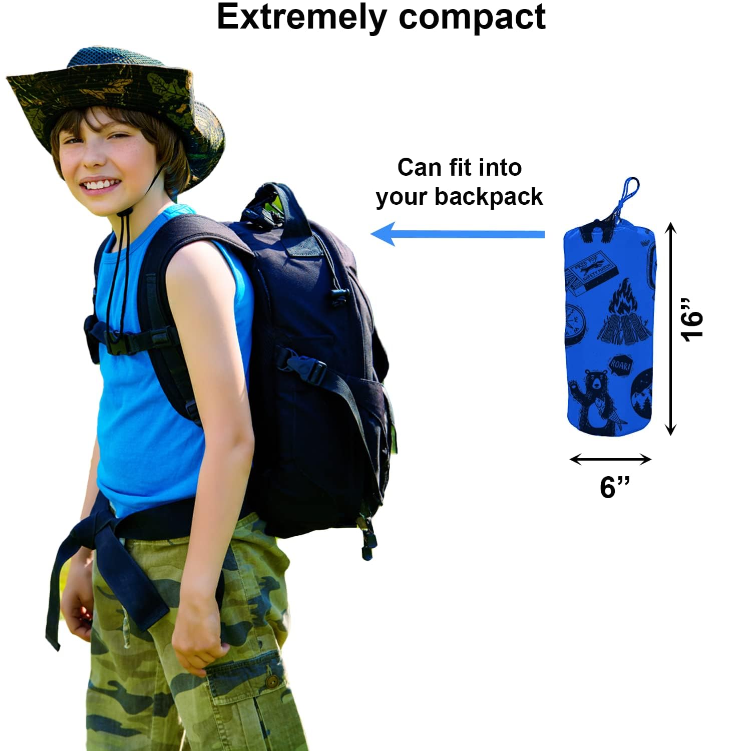KidzAdventure lightweight cot packs compactly for easy travel