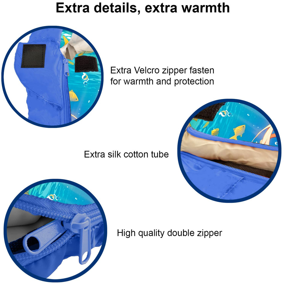 KidzAdventure Mummy Style 32-59F sleeping bag warm hoodie detail enhances snug warmth