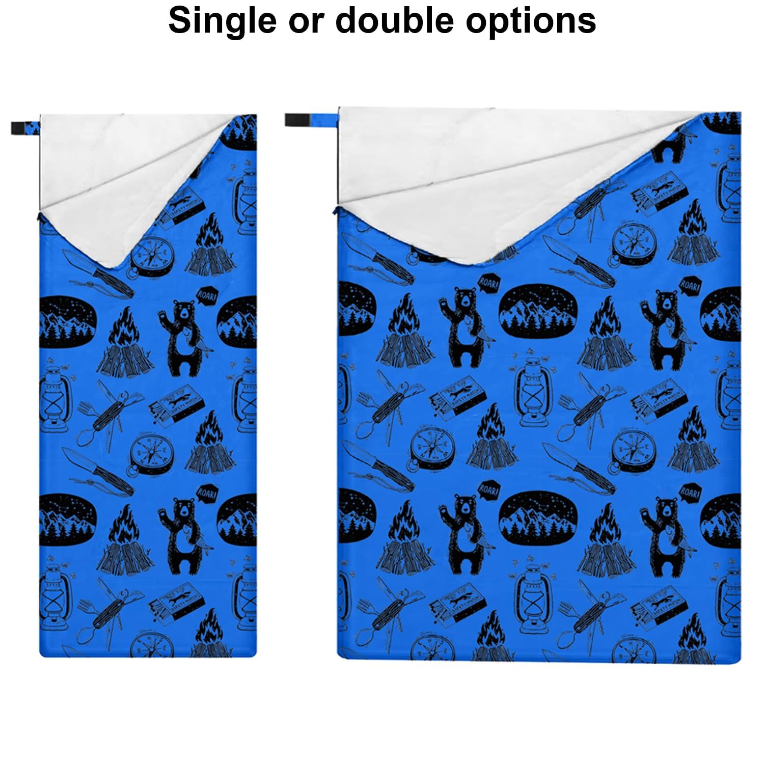 KidzAdventure double sleeping bag for siblings snuggling on trips