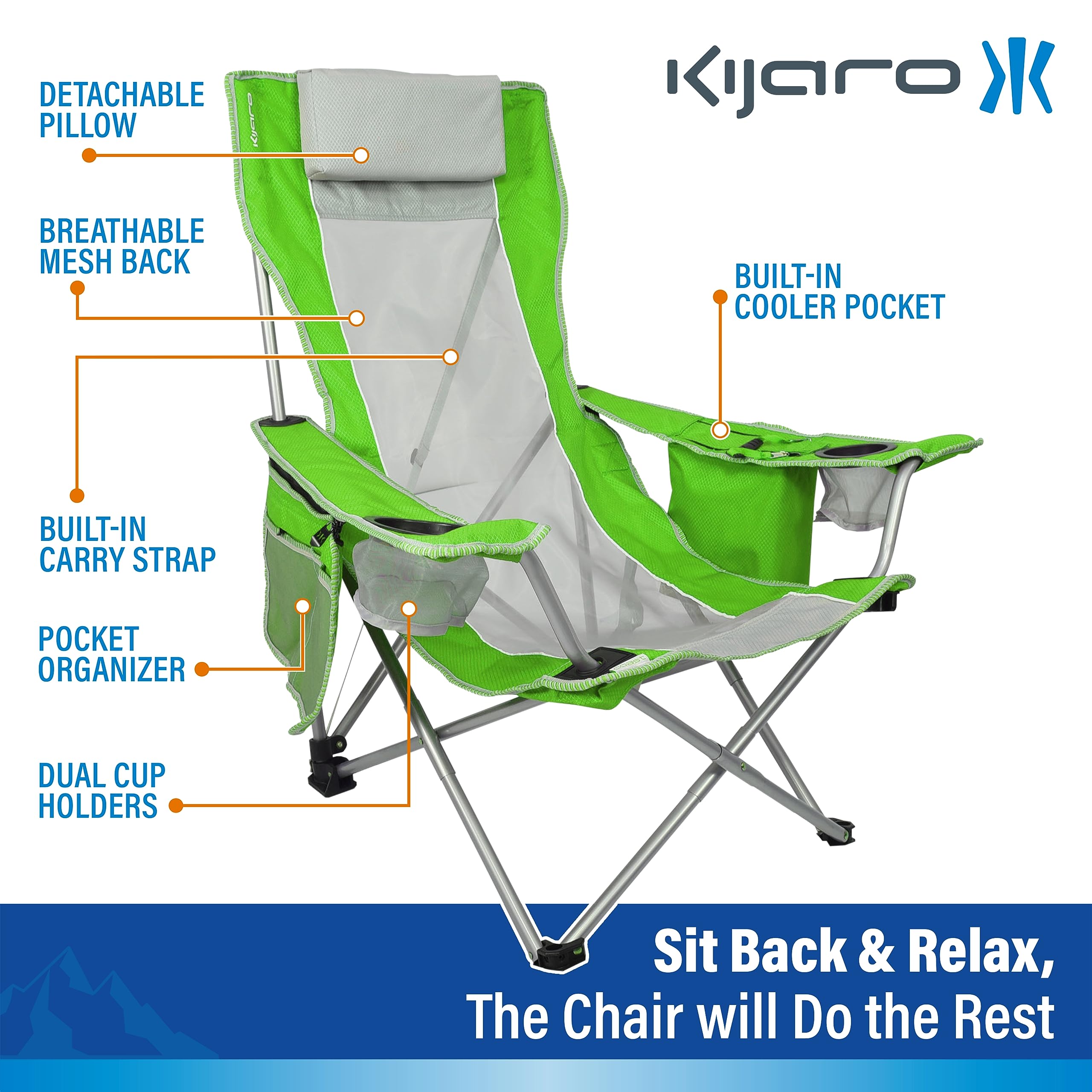 Kijaro Coast Beach Sling Chair low-seat by water for relaxed lounging