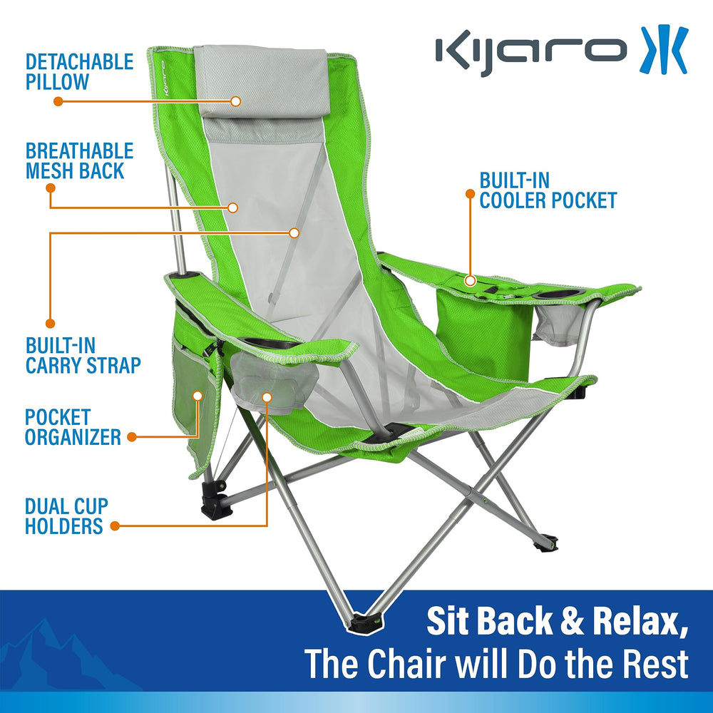 Kijaro Coast Beach Sling Chair low-seat by water for relaxed lounging