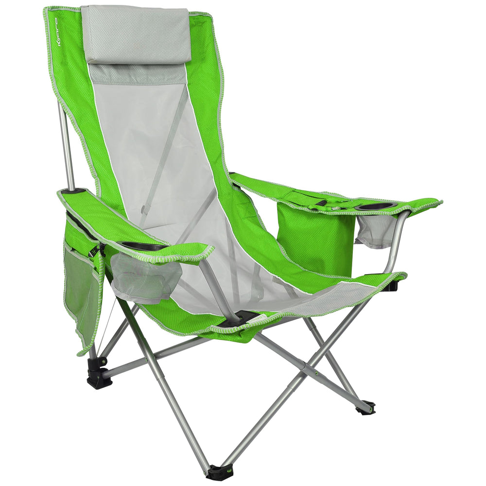 Kijaro Coast Beach Sling Chair open with cooler ready for drinks on the sand