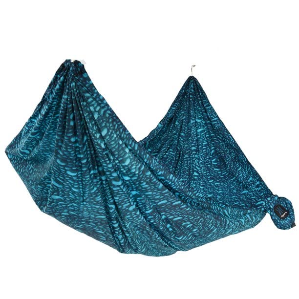 Kijaro lightweight hammock in Journey print, ideal for backpacking comfort and quick setup.