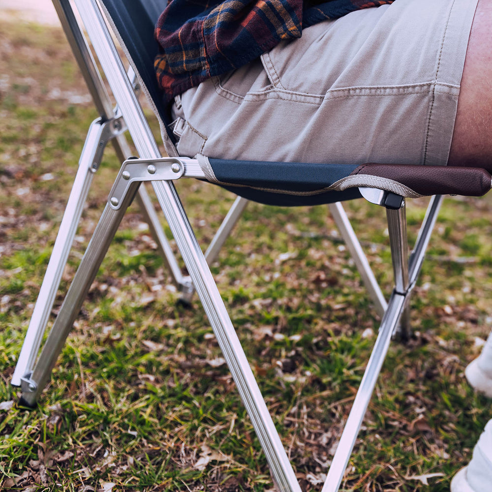 Kijaro Native Comfort Chair underside view illustrating breathable, durable fabric.