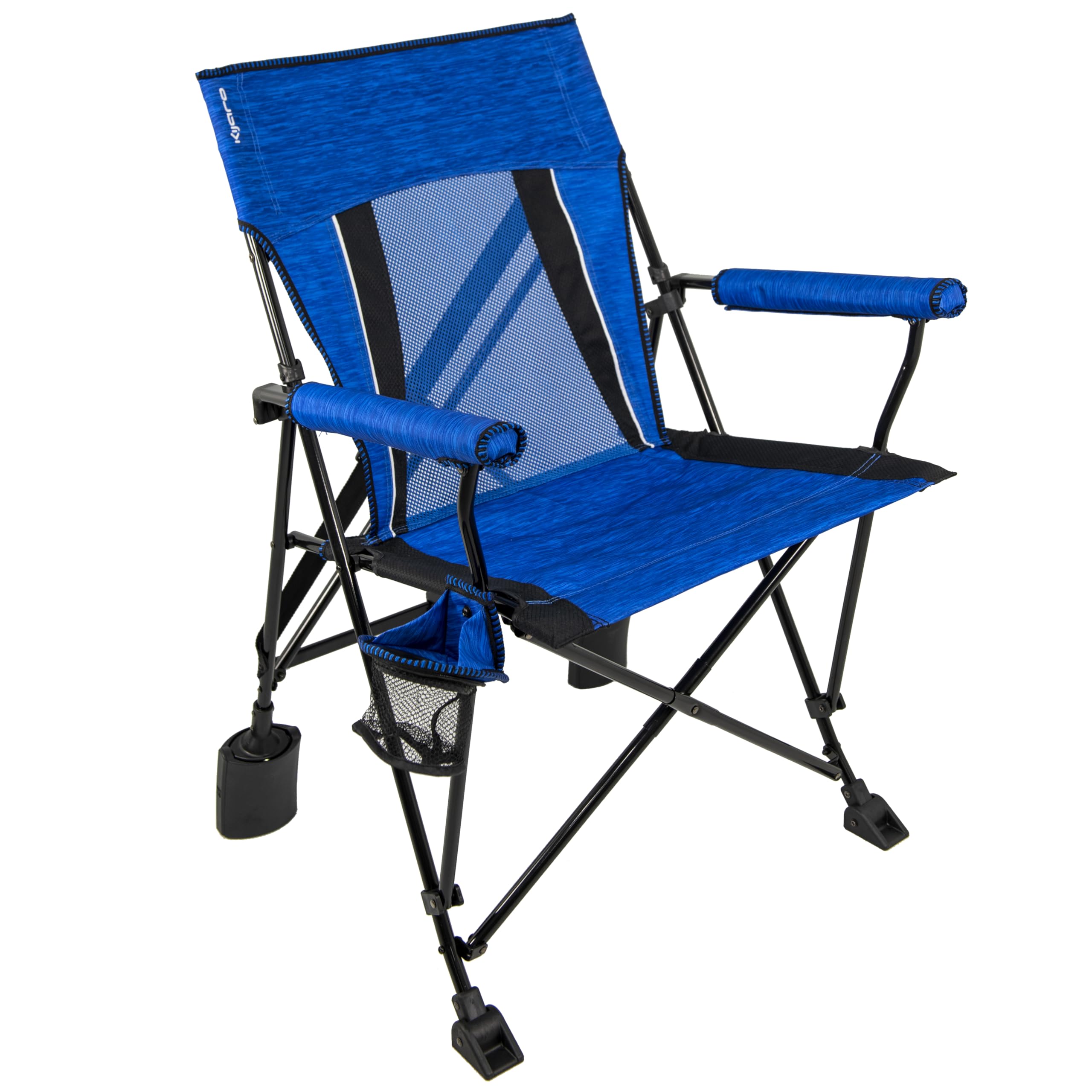 Kijaro Rok-It rocking camp chair in Maldives Blue for smooth outdoor seating