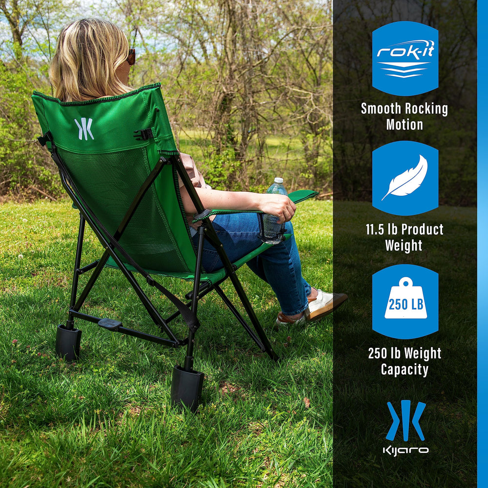 Kijaro Rok-It Sport Chair folds compactly for easy transport.