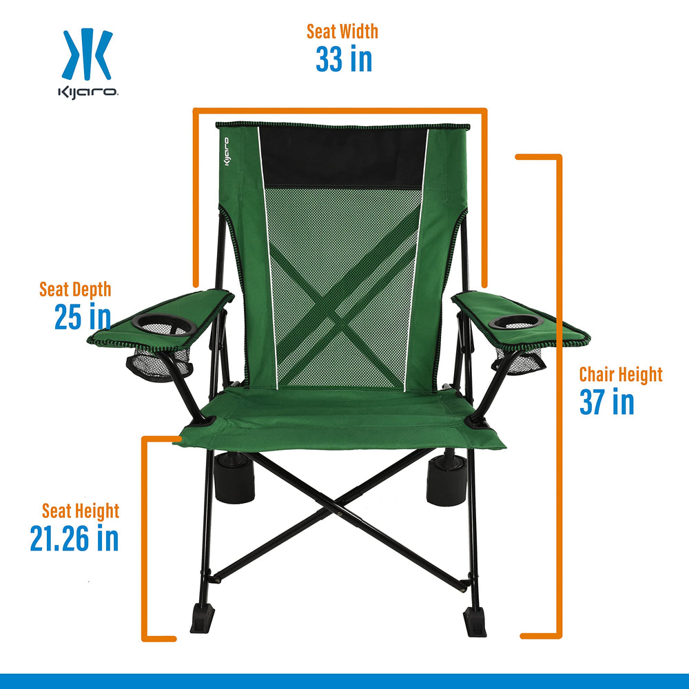 Kijaro Rok-It Sport Chair mesh back promotes breathability on hot days.