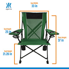Kijaro Rok-It Sport Chair mesh back promotes breathability on hot days.