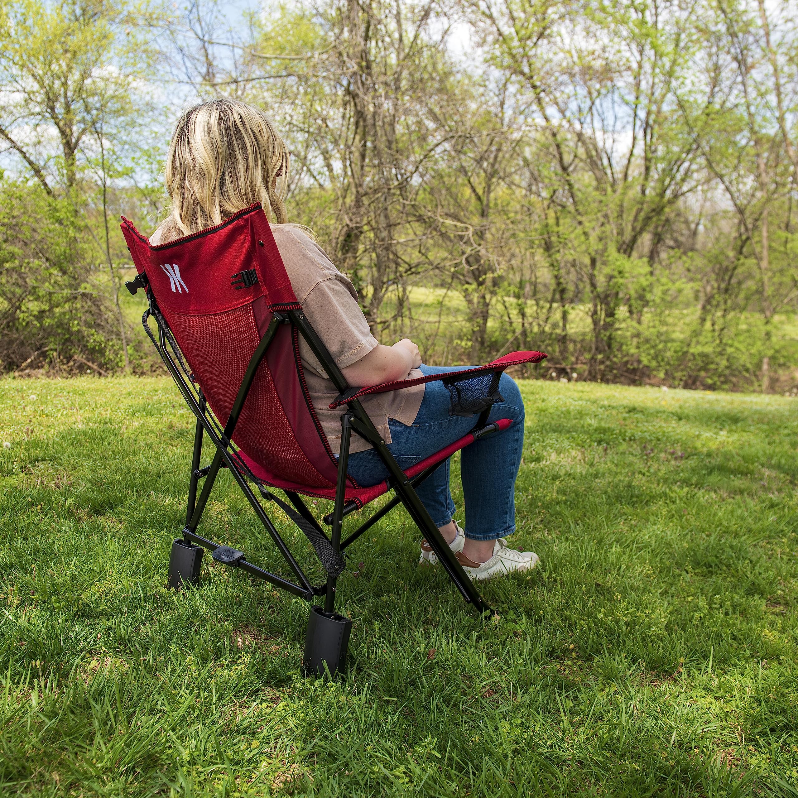 Kijaro Rok-It Sport chair portable rocking chair for campsites.